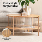 Coffee Table 2-Tier Round Wood