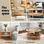 Coffee Table 2-Tier Round Wood