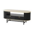 Coffee Table Drawer Shelf Wood & Black