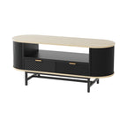 Coffee Table Drawer Shelf Wood & Black