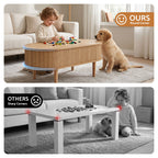 Lift Top Coffee Table Fluted Centre Table with Hidden Storage Oval 100cm