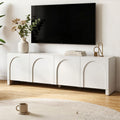 Modern Sleek Look TV Unit Entertainment Unit Storage Cabinet Adjustable Shelf White