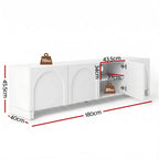 Modern Sleek Look TV Unit Entertainment Unit Storage Cabinet Adjustable Shelf White