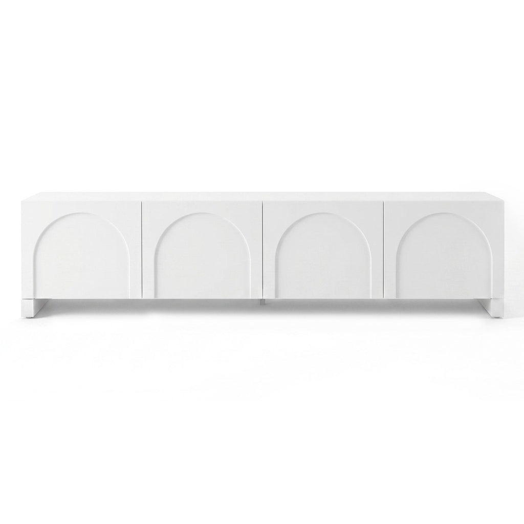 Modern Sleek Look TV Unit Entertainment Unit Storage Cabinet Adjustable Shelf White