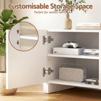 Modern Sleek Look TV Unit Entertainment Unit Storage Cabinet Adjustable Shelf White