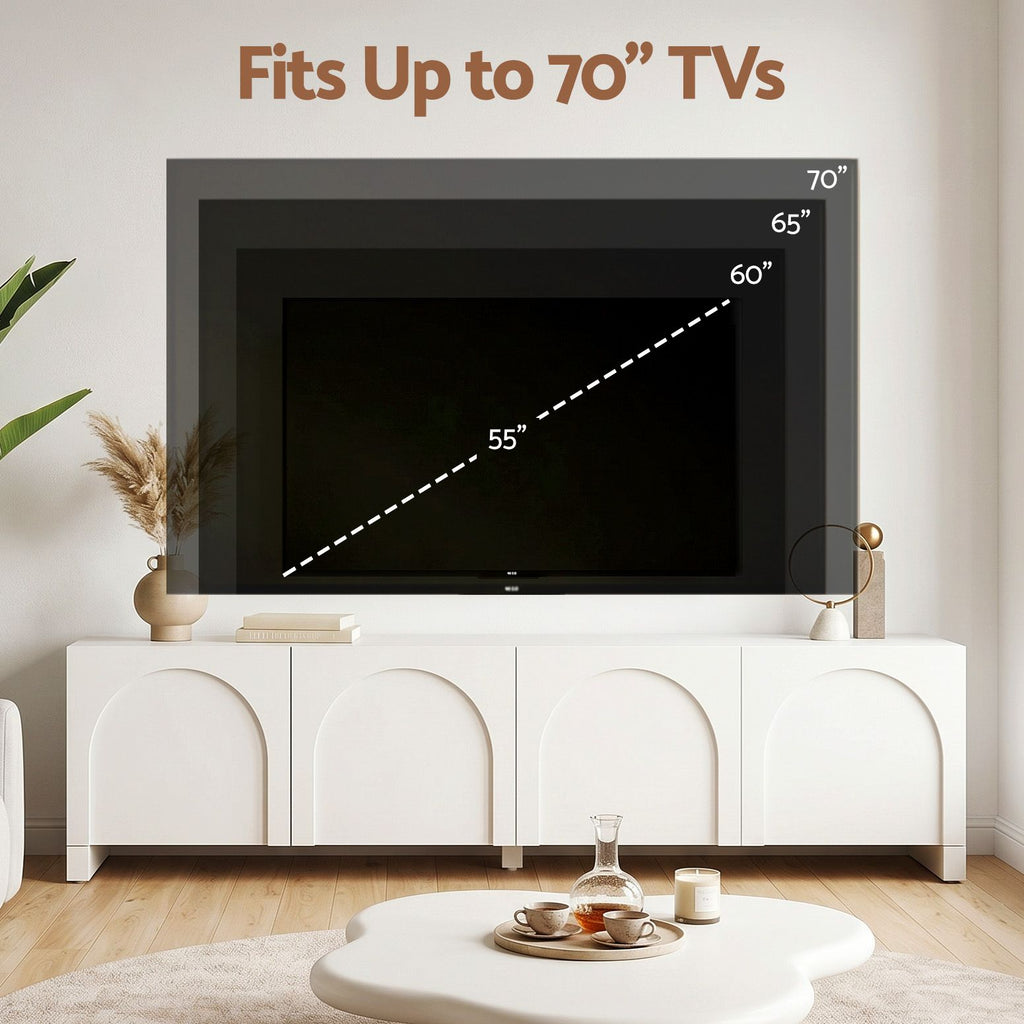 Modern Sleek Look TV Unit Entertainment Unit Storage Cabinet Adjustable Shelf White