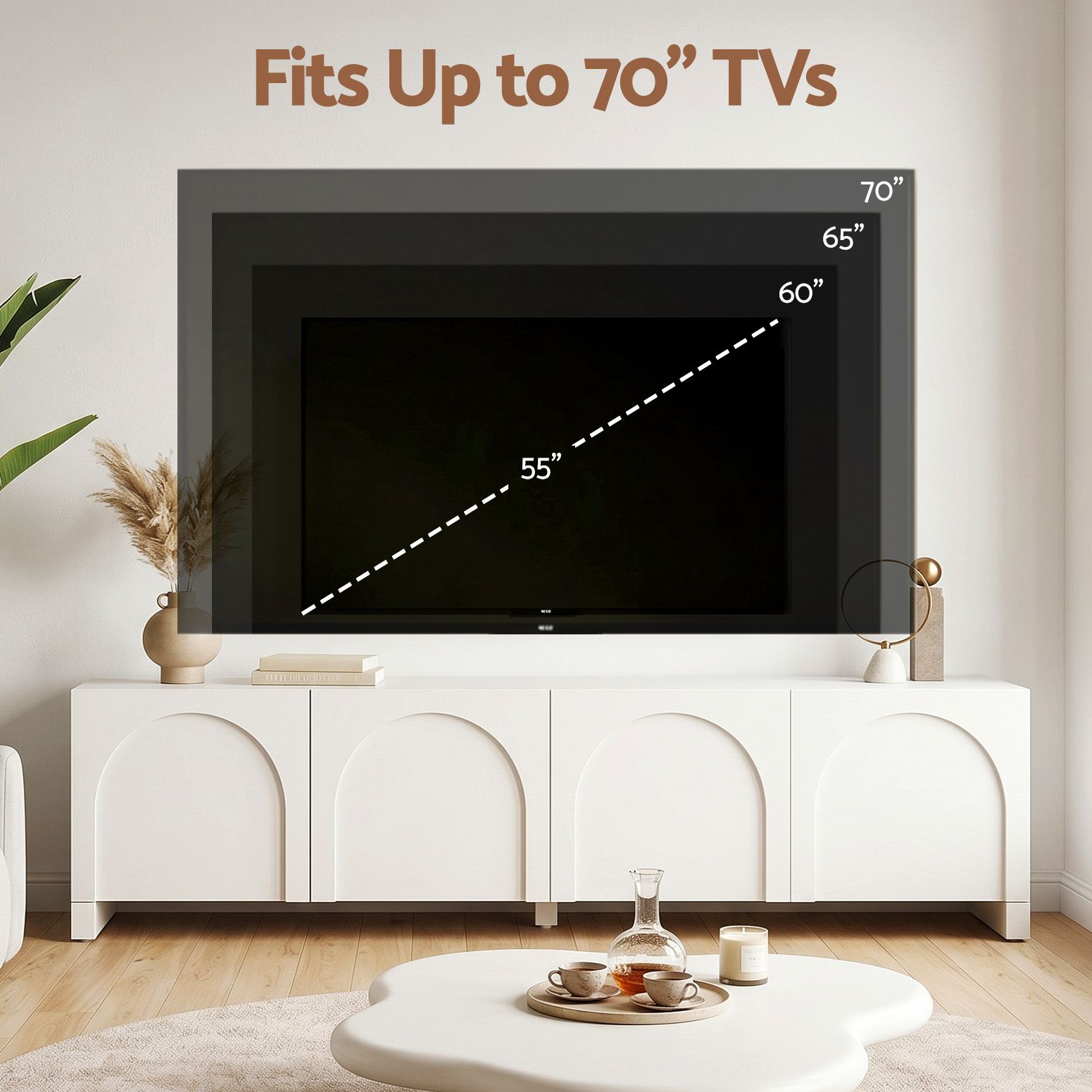 Modern Sleek Look TV Unit Entertainment Unit Storage Cabinet Adjustable Shelf White