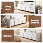Modern Sleek Look TV Unit Entertainment Unit Storage Cabinet Adjustable Shelf White