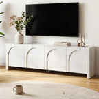 Modern Sleek Look TV Unit Entertainment Unit Storage Cabinet Adjustable Shelf White