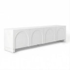 Modern Sleek Look TV Unit Entertainment Unit Storage Cabinet Adjustable Shelf White
