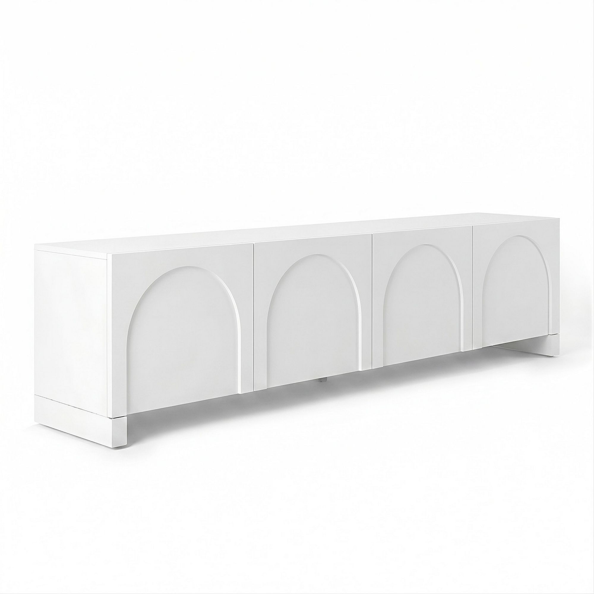 Modern Sleek Look TV Unit Entertainment Unit Storage Cabinet Adjustable Shelf White