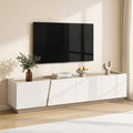 Modern TV Unit Storage Cabinet Living Room Furniture White & Oak