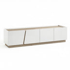 Modern TV Unit Storage Cabinet Living Room Furniture White & Oak