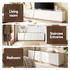 Modern TV Unit Storage Cabinet Living Room Furniture White & Oak