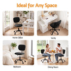 Office Desk & Chair Set 120cm Computer Desk with 3 Drawers & Open Shelves, Ergonomic Armless Office Chair with Wheels, Height Adjustable for Home Office Study