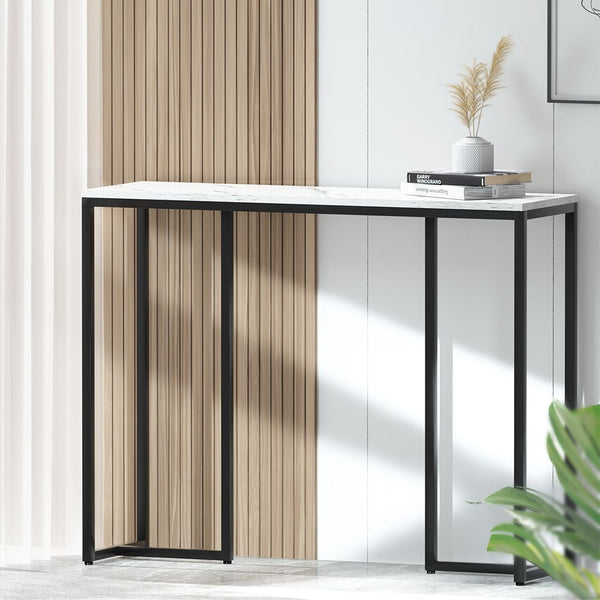 Modern Console Table Marble Effect Hallway Table