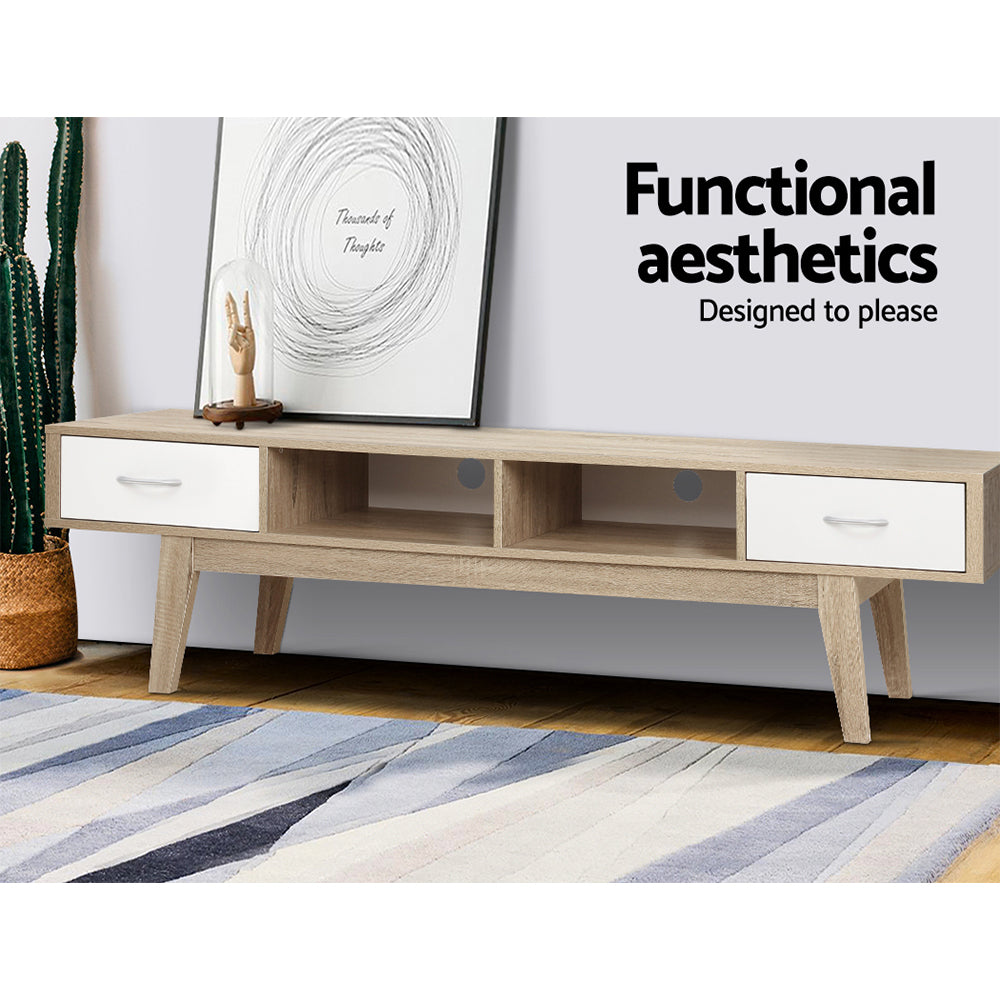 Modern Scandinavian TV Cabinet Entertainment Unit 180cm Oak
