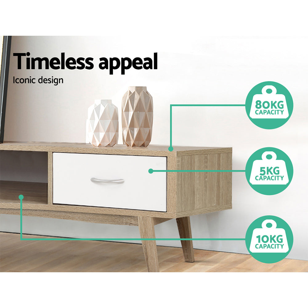 Modern Scandinavian TV Cabinet Entertainment Unit 180cm Oak