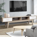 Modern Scandinavian TV Cabinet Entertainment Unit 180cm Oak