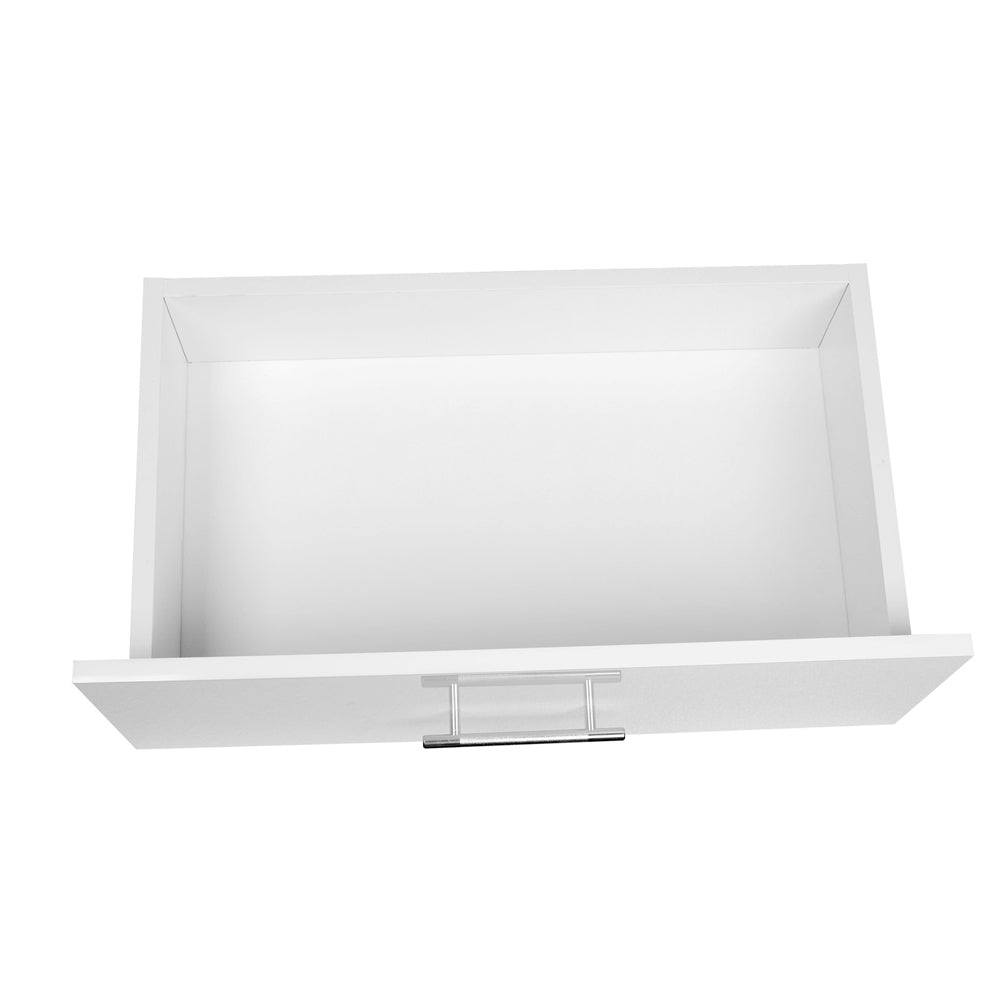 Modern White Bedside Table 2 Drawers High Gloss