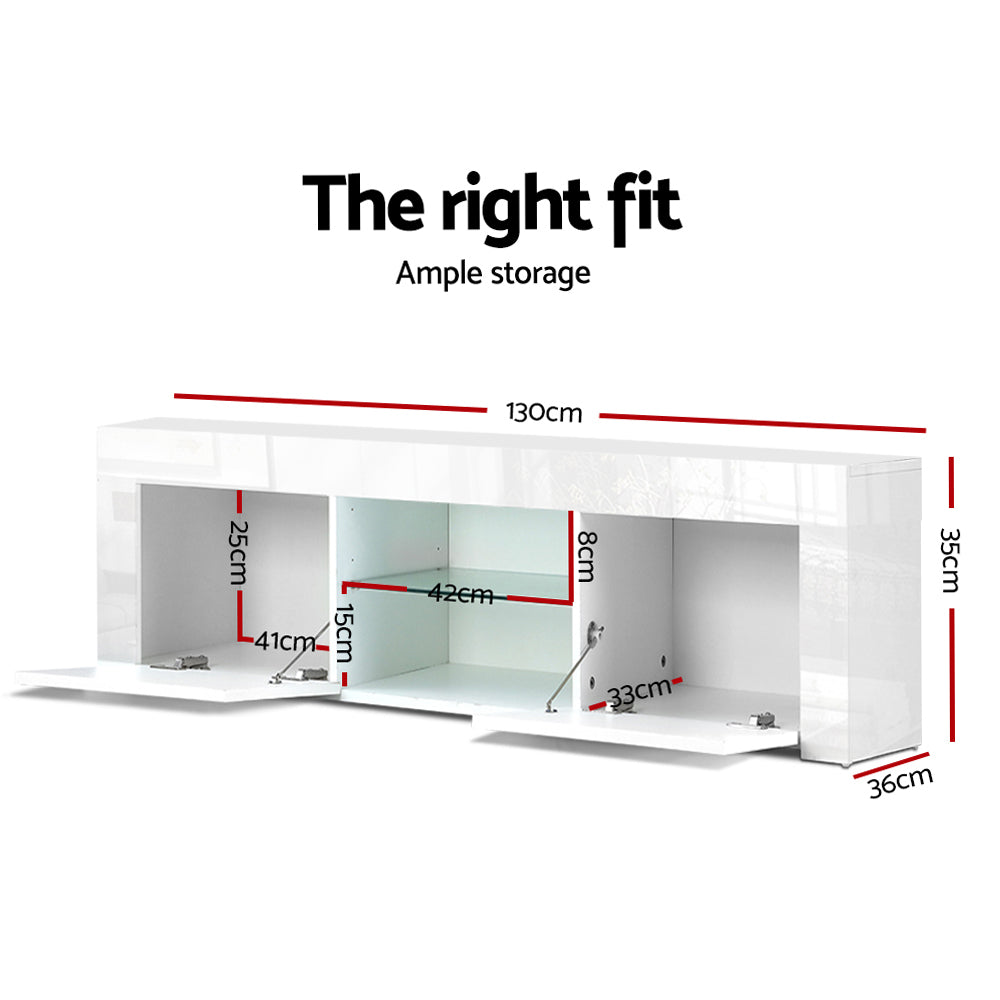 Entertainment Unit TV Cabinet 130cm White Ivan