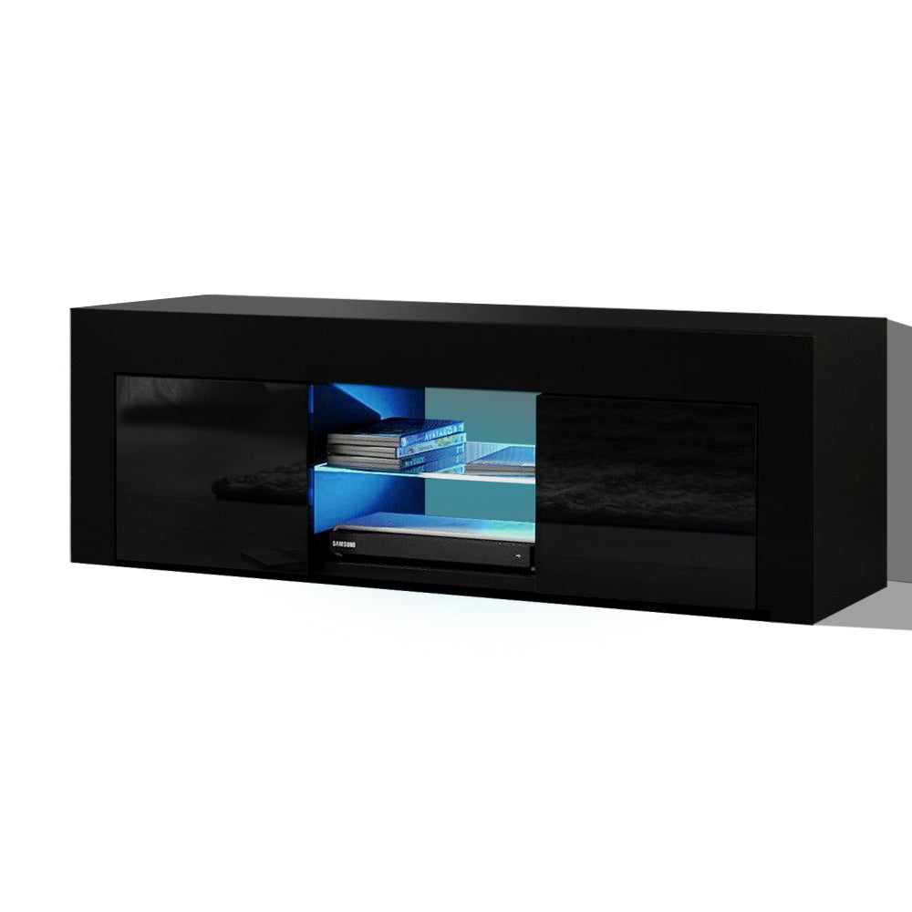 Entertainment Unit TV Cabinet LED 130cm Black
