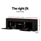 Entertainment Unit TV Cabinet LED 130cm Black