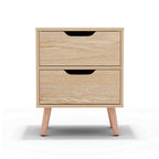 Artiss Bedside Table 2 Drawers Nightstand - BODEN Pine