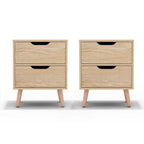 Artiss 2 x Bedside Table 2 Drawers - BODEN Pine