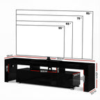 Black TV Unit High Gloss Finish with Drawer – 190cm