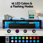 Black TV Unit High Gloss Finish with Drawer – 190cm