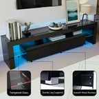 Black TV Unit High Gloss Finish with Drawer – 190cm