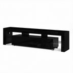 Black TV Unit High Gloss Finish with Drawer – 190cm
