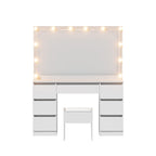 Artiss Dressing Table Vanity Desk Set Stool 12 Led Bulbs White