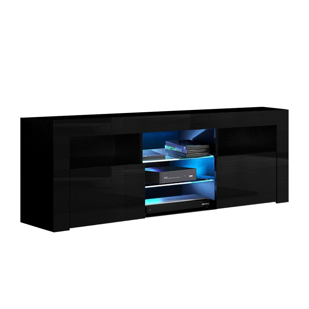 Entertainment Unit TV Cabinet LED 160cm Black