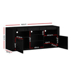 Entertainment Unit TV Cabinet LED 160cm Black