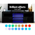 Entertainment Unit TV Cabinet LED 160cm Black