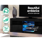 Entertainment Unit TV Cabinet LED 160cm Black