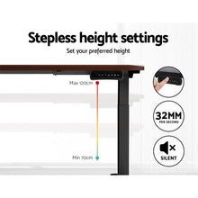 Load image into Gallery viewer, Artiss Standing Desk Motorised Dual Motor Walnut 140CM
