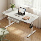 Electric Standing Desk 140cm Adjustable Height Motorised Home Office Desk Drawer