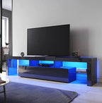 Entertainment Unit TV Cabinet Unit High Gloss Finish with Drawer High Gloss 190cm Black