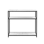 Artiss Console Table Marble Effect 3-Tier Sofa Entryway Side Table 90CM White
