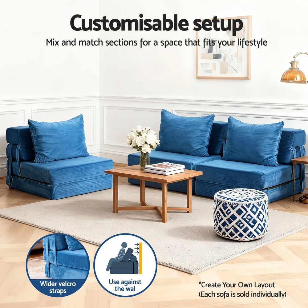 Convertible Folding Sofa Bed Armless Lounger Foam Floor Sofas Futons Couches