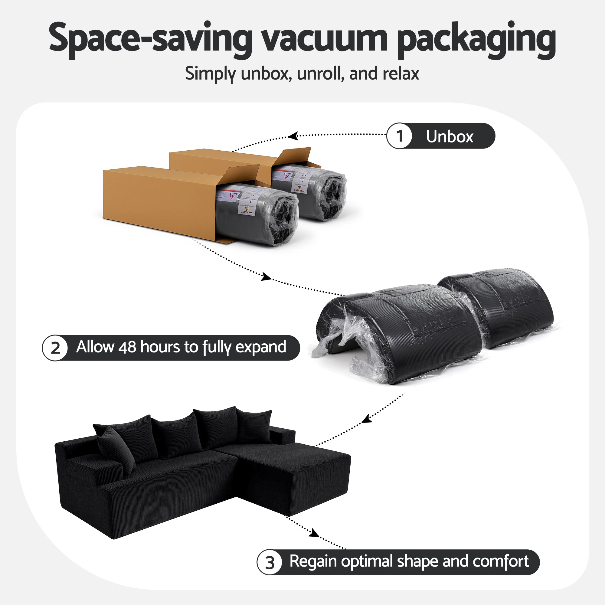 Modular Sectional Sofa Bed Convertible L-Shaped Couch with Deep Seat for Living Room