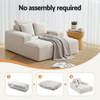 Sofa Bed Lounge Chair Recliner Couch Reading Chairs Sleeper Cloud Sofas Faux Fur Fabric