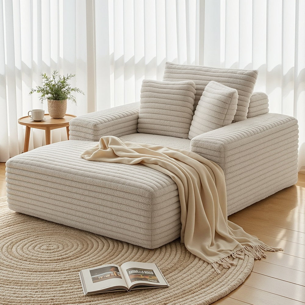 Sofa Bed Lounge Chair Recliner Couch Reading Chairs Sleeper Cloud Sofas Faux Fur Fabric