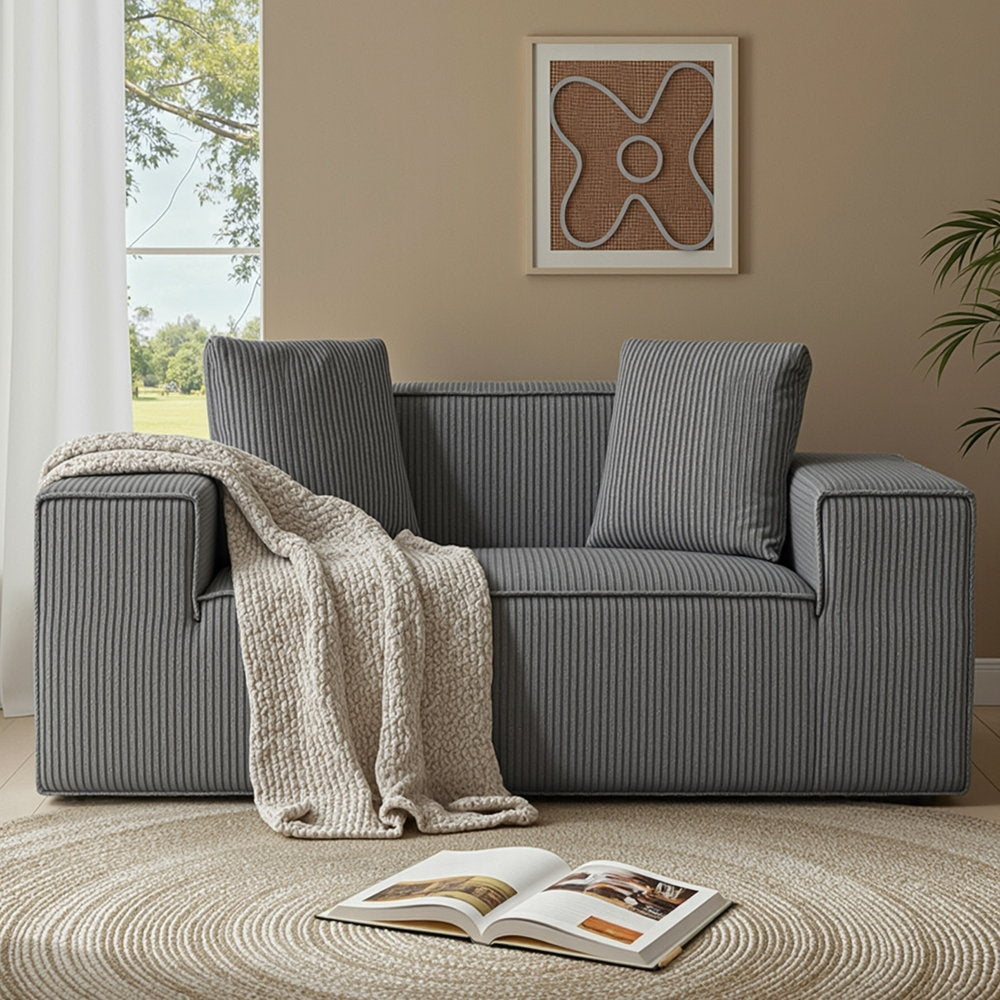 2 Seater Sofa Loveseat Sofas Bed Couch No Assembly Corduroy Small Couches Apartement