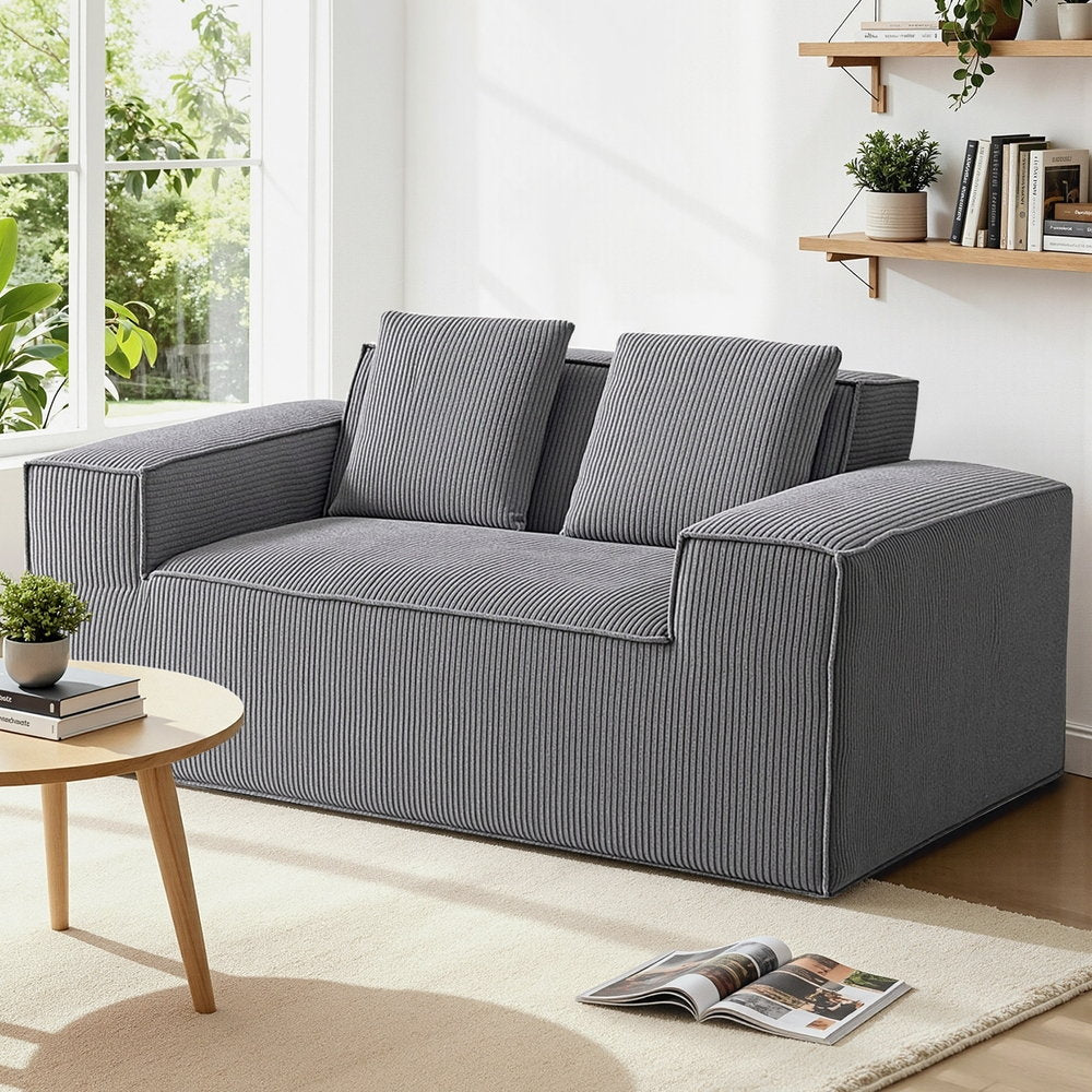 2 Seater Sofa Loveseat Sofas Bed Couch No Assembly Corduroy Small Couches Apartement