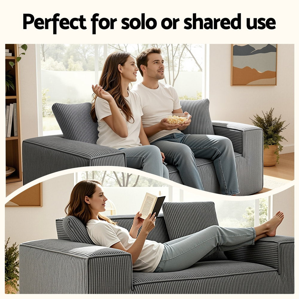 2 Seater Sofa Loveseat Sofas Bed Couch No Assembly Corduroy Small Couches Apartement