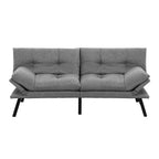 Sofa Bed Convertible 3 Seater Couch Recliner Lounge Chair Fabric Grey